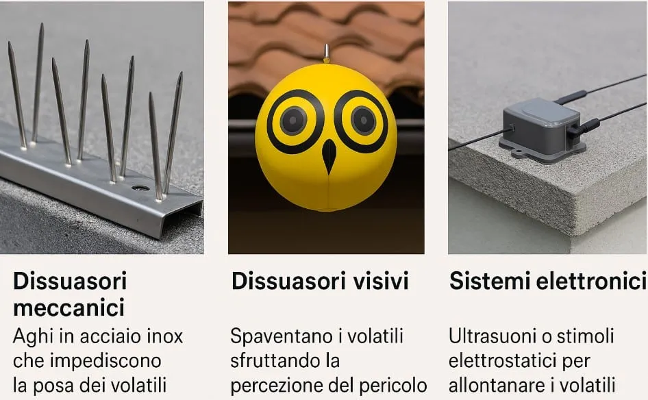 allontanamento piccioni Roma e volatili 