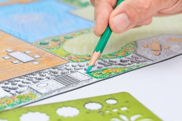 disegno di un giardino progettato