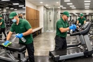 foto operatori pulizia palestra