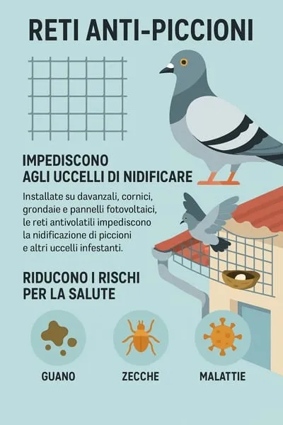 reti anti piccioni roma